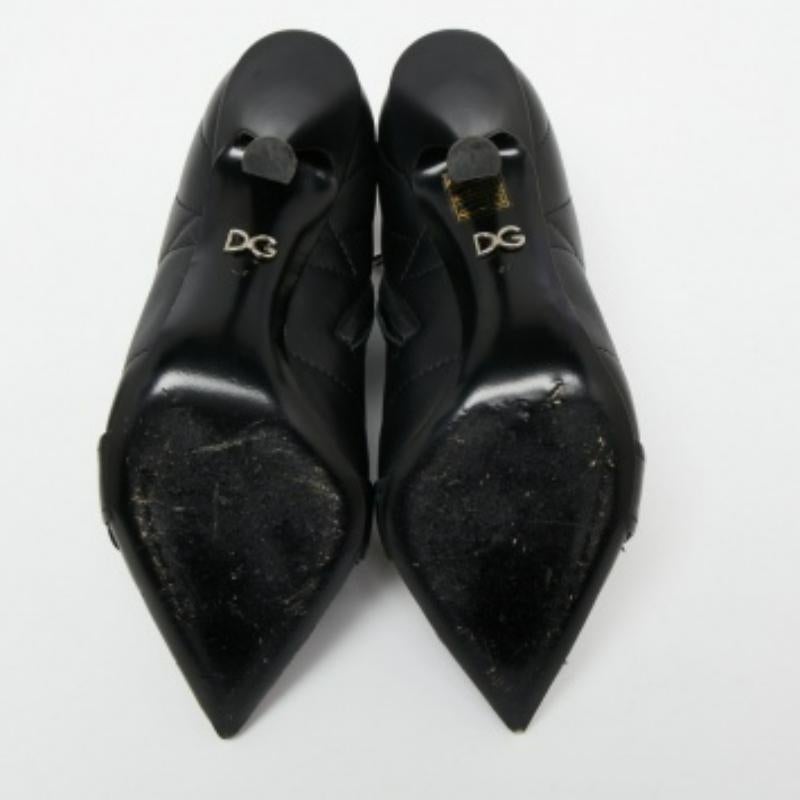 Dolce & Gabbana Bottes à la cheville en cuir noir Taille 37 en vente 2