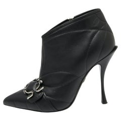Dolce & Gabbana Bottes à la cheville en cuir noir Taille 37