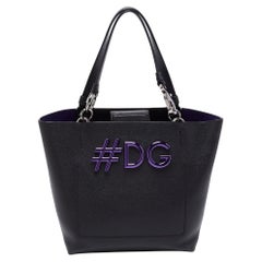 Dolce & Gabbana Black Leather Beatrice Tote