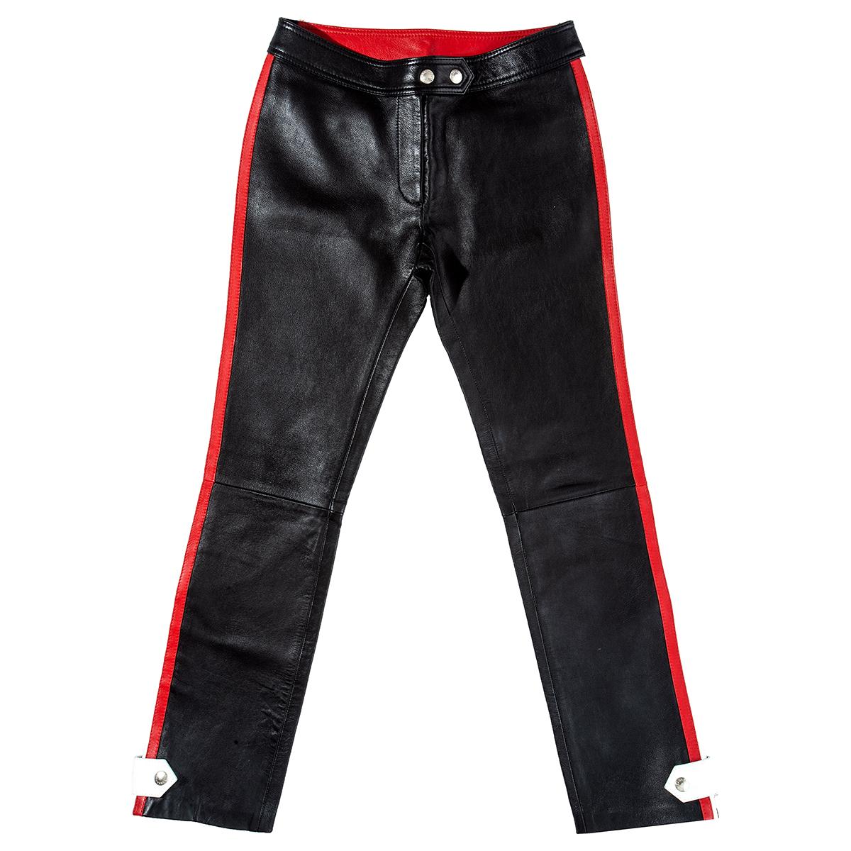 Dolce & Gabbana black leather biker pants, ss 2001
