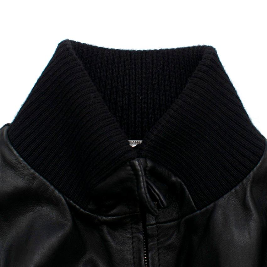 Men's Dolce & Gabbana Black Leather Bomber Jacket SIZE EU 50