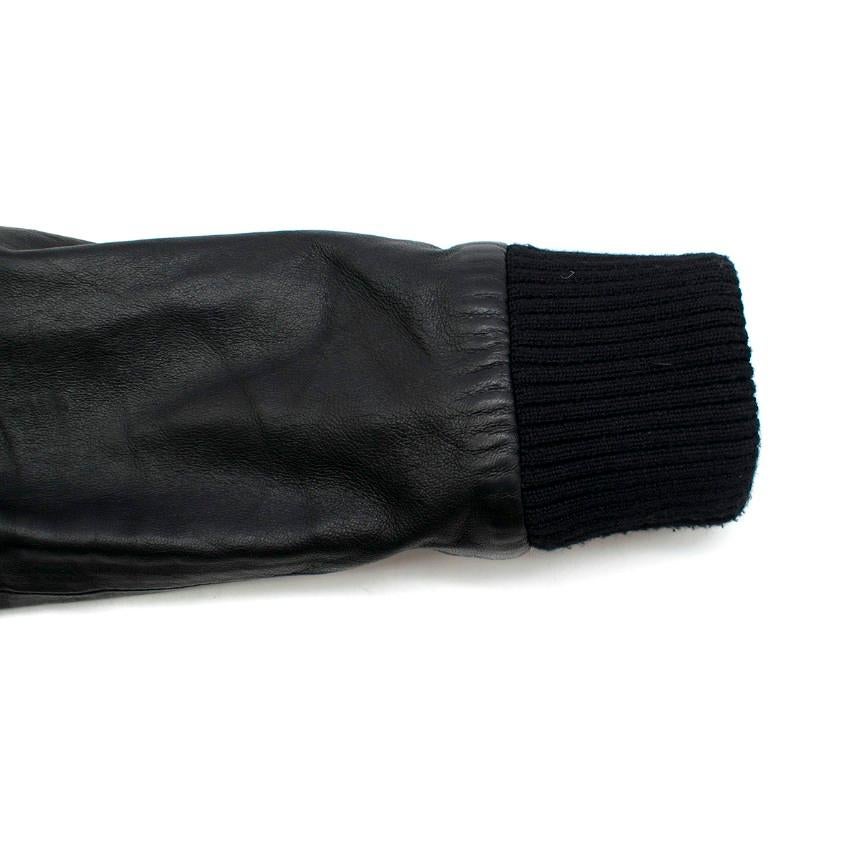 Dolce & Gabbana Black Leather Bomber Jacket SIZE EU 50 4