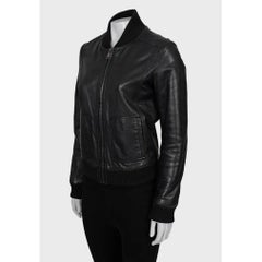 Dolce & Gabbana Black Leather Bomber Jacket - IT38/XS