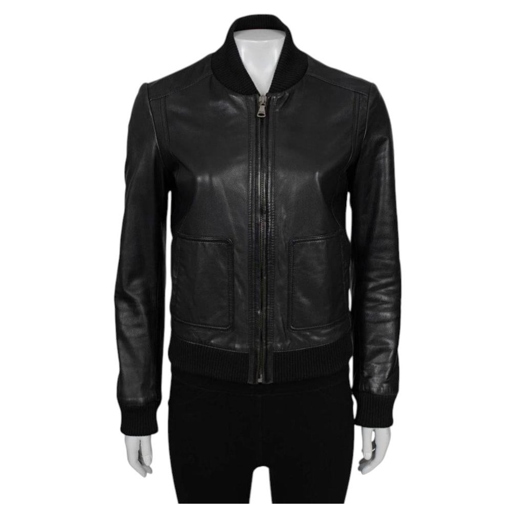 Cazadora Dolce & Gabbana de piel negra - IT38/XS