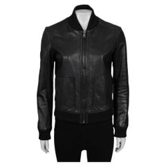 Dolce & Gabbana Black Leather Bomber Jacket - IT38/XS