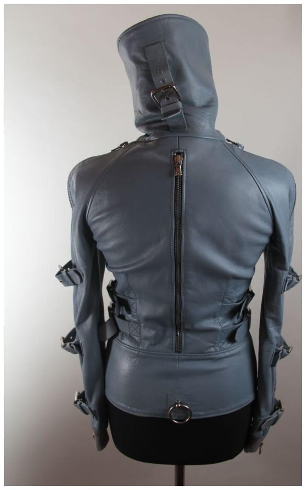 Dolce & Gabbana black leather bondage jacket Spring / Summer 2003 For Sale 1