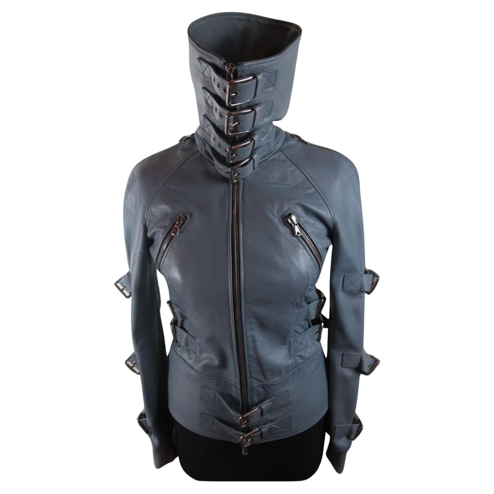Dolce & Gabbana black leather bondage jacket Spring / Summer 2003 For Sale