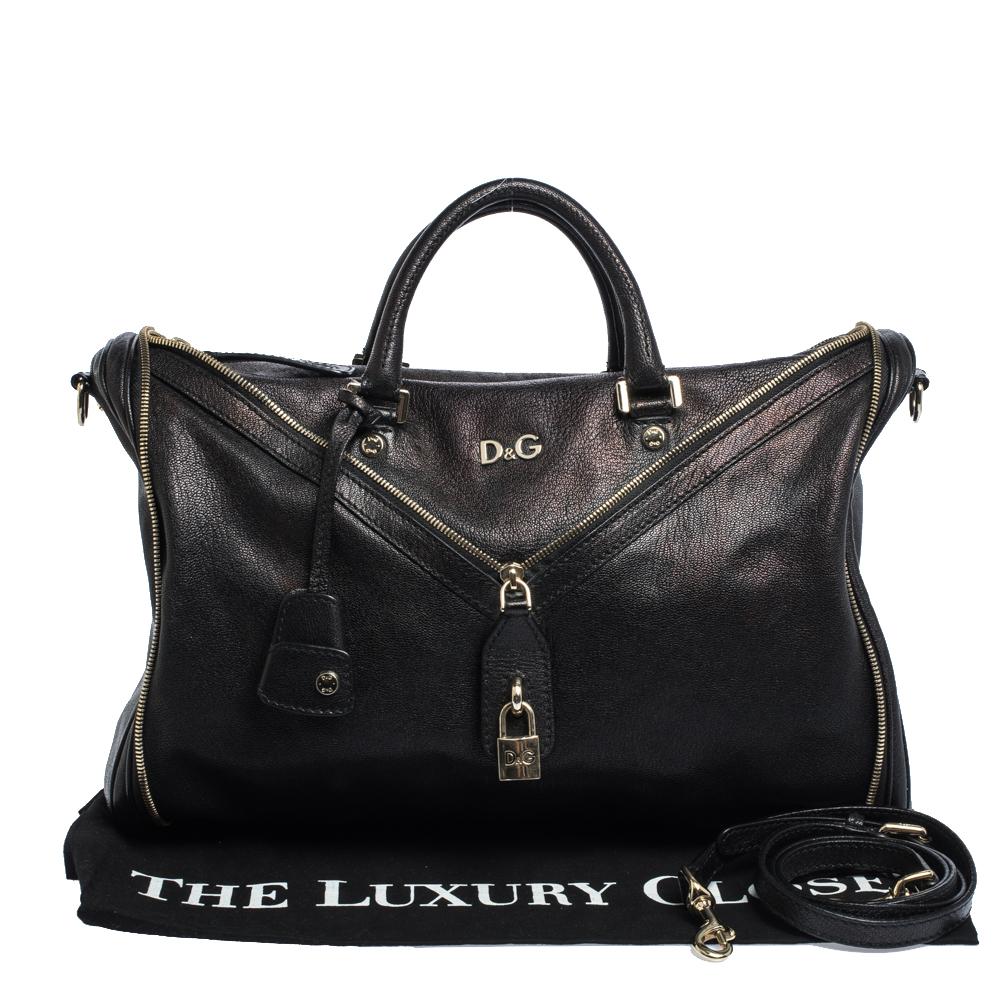 Dolce & Gabbana Black Leather Boston Bag 6