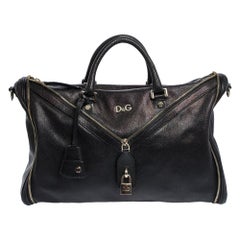 Dolce & Gabbana Black Leather Boston Bag