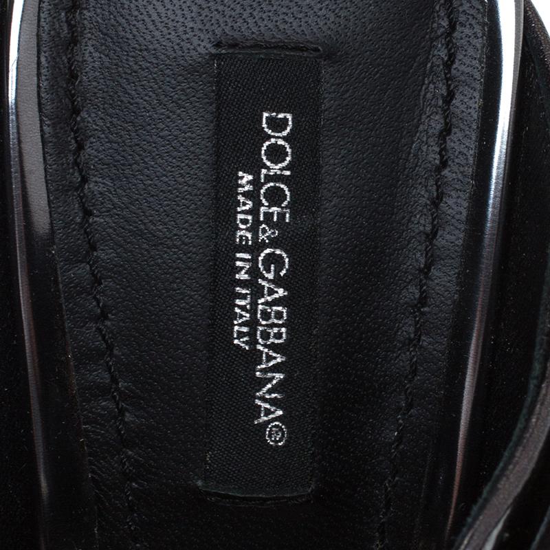 Dolce & Gabbana Black Leather Buckle Detail Pointed Toe Sandals Size 38 4
