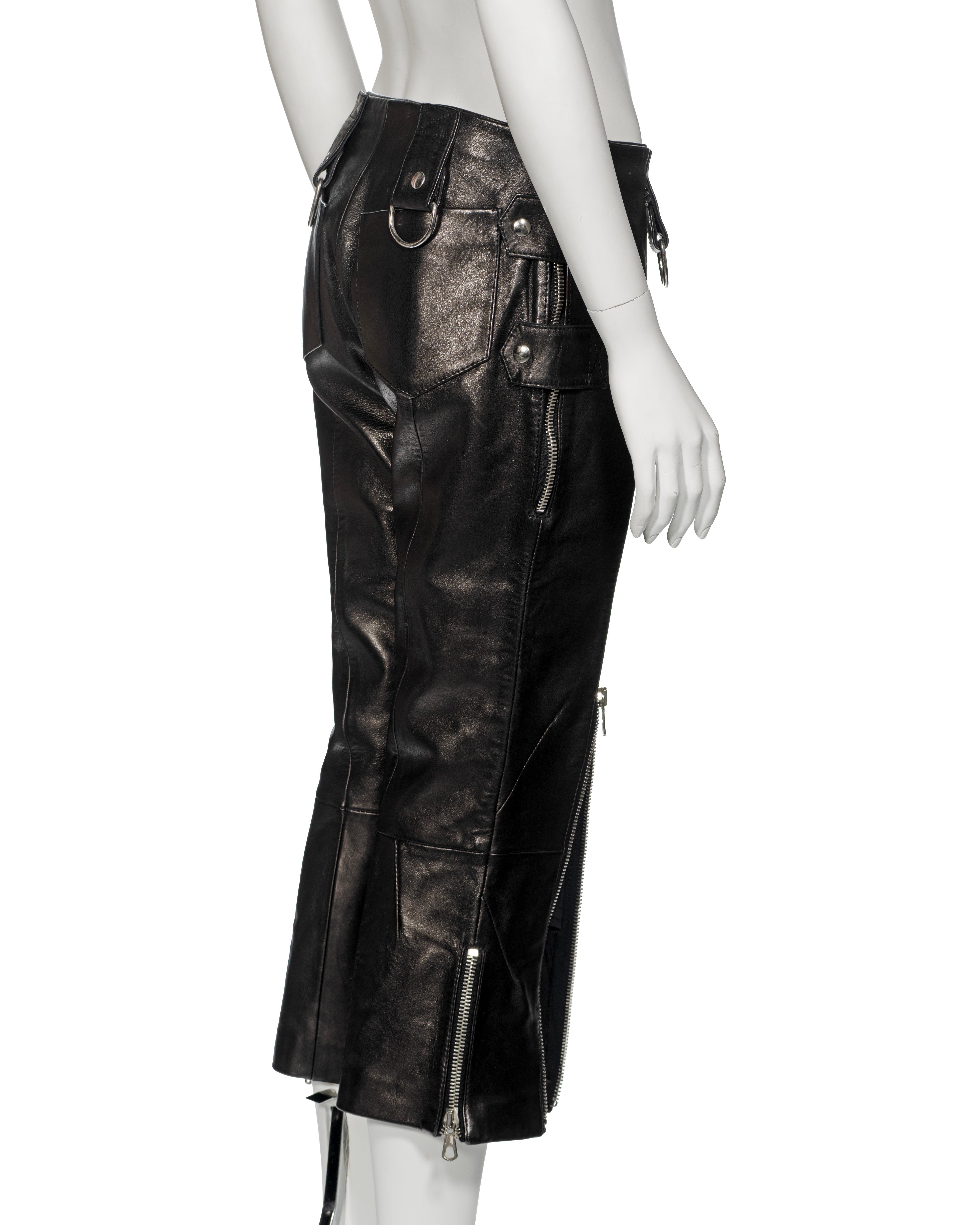 Dolce & Gabbana Black Leather Capri Pants, ss 2000 For Sale 6