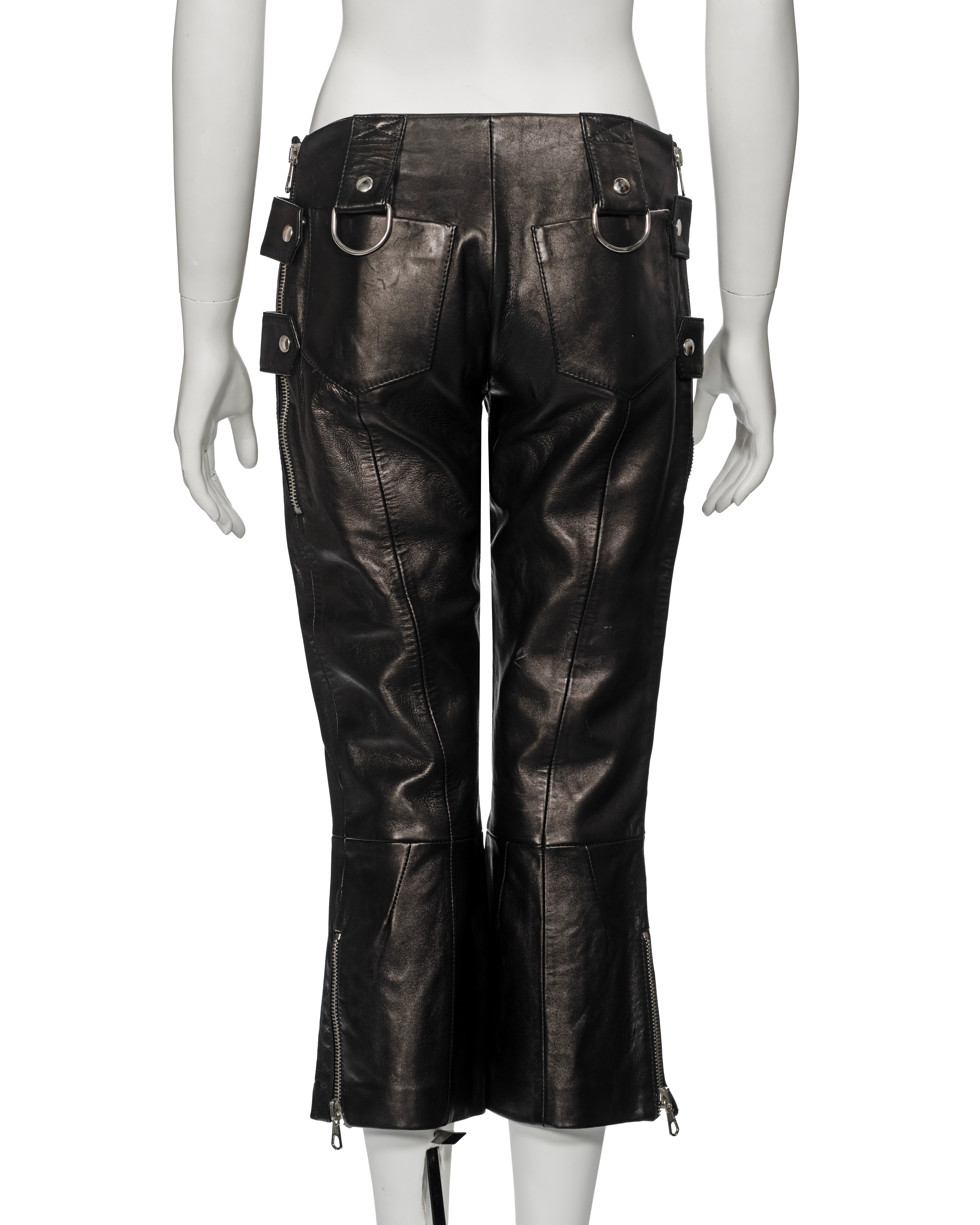 Dolce & Gabbana Black Leather Capri Pants, ss 2000 For Sale 7