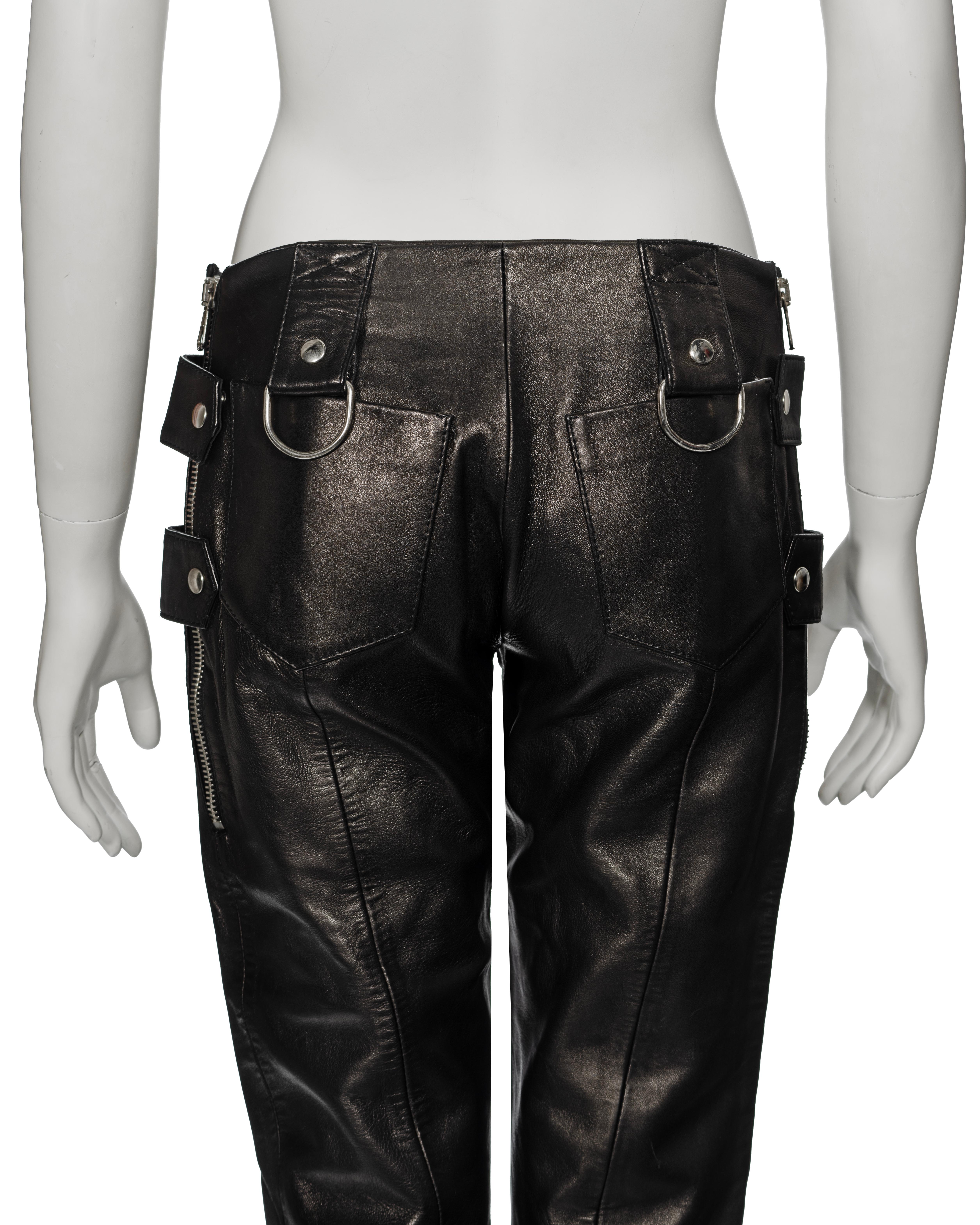 Dolce & Gabbana Black Leather Capri Pants, ss 2000 For Sale 8