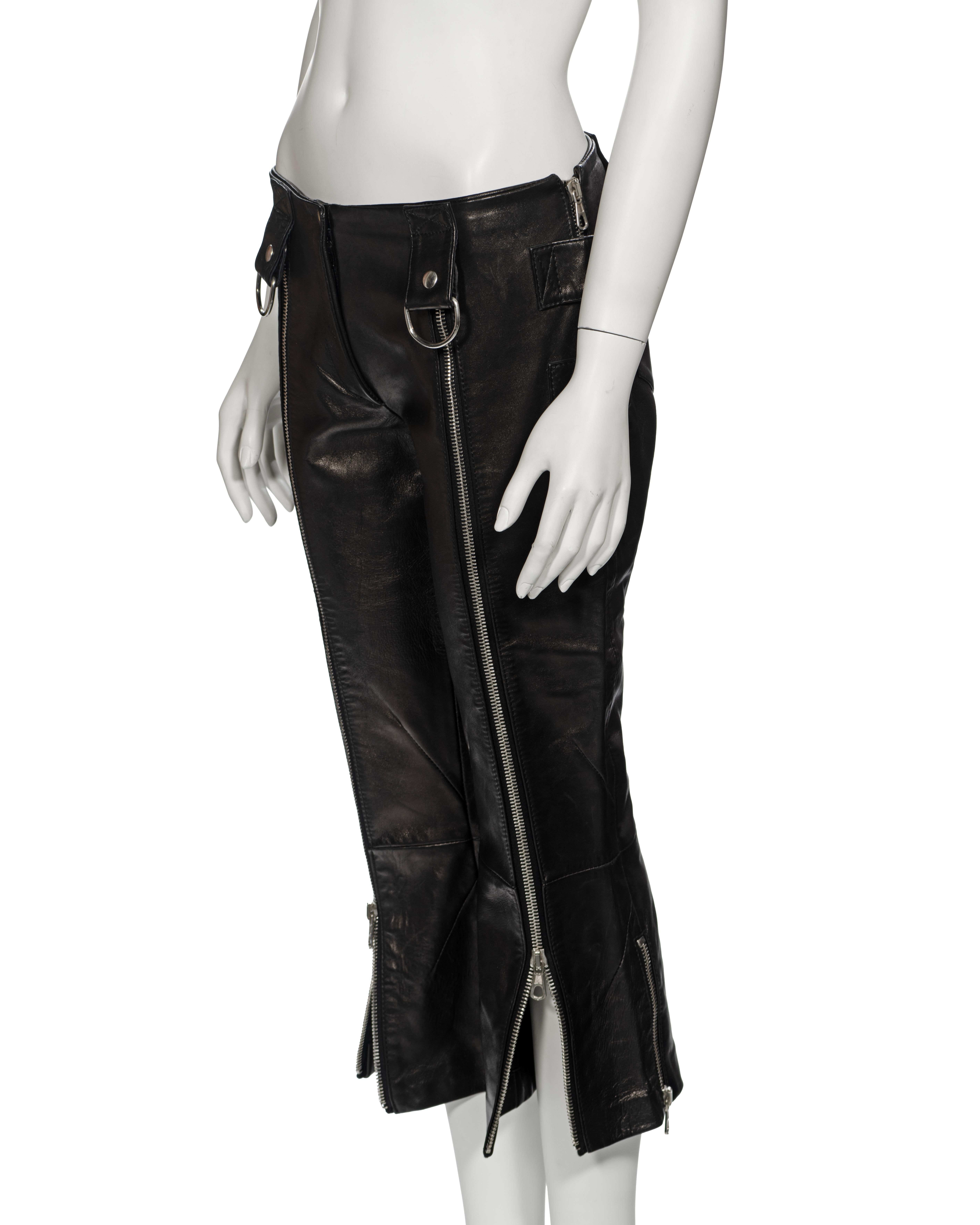 Dolce & Gabbana Black Leather Capri Pants, ss 2000 For Sale 10