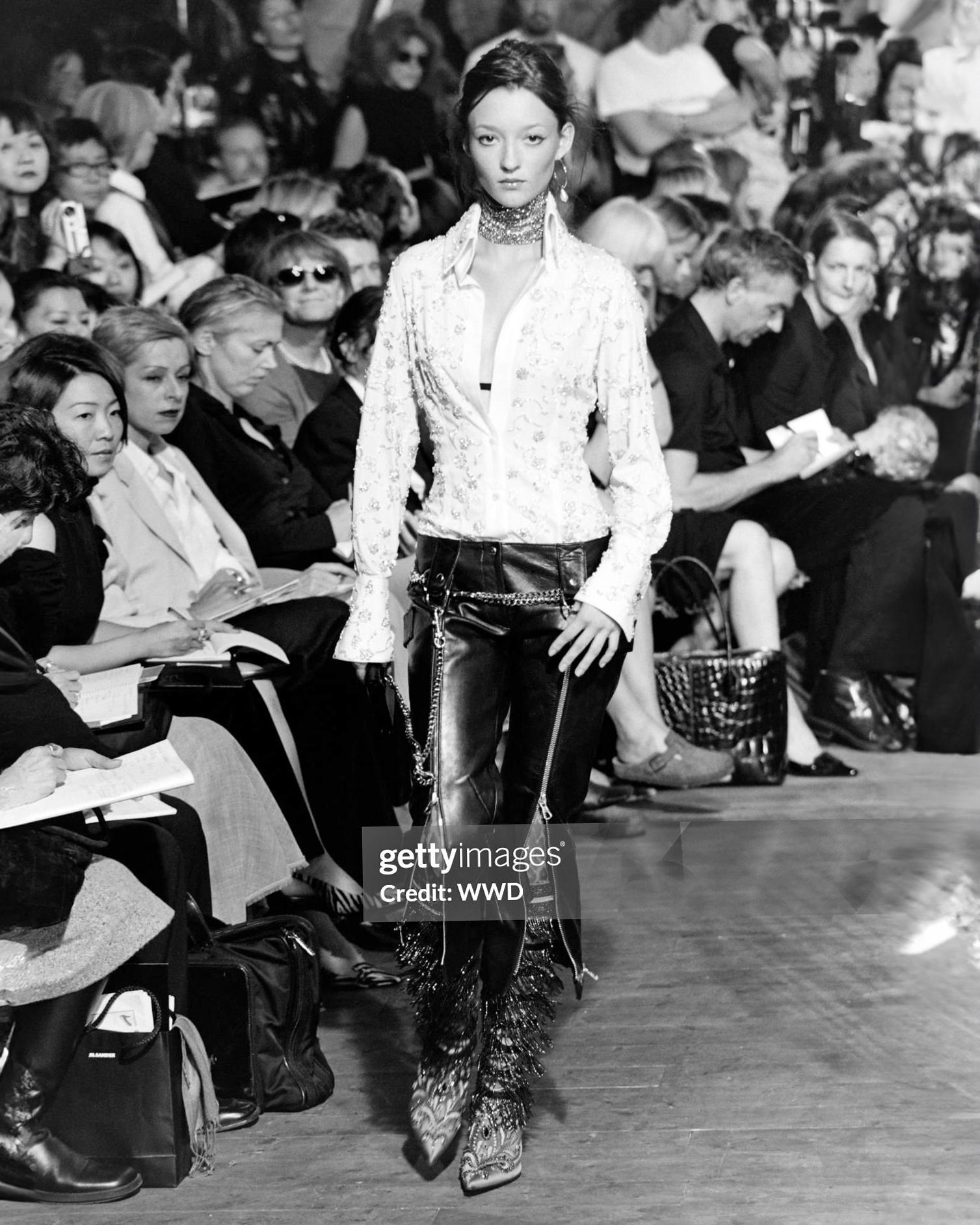 Dolce & Gabbana Black Leather Capri Pants, ss 2000 For Sale 1