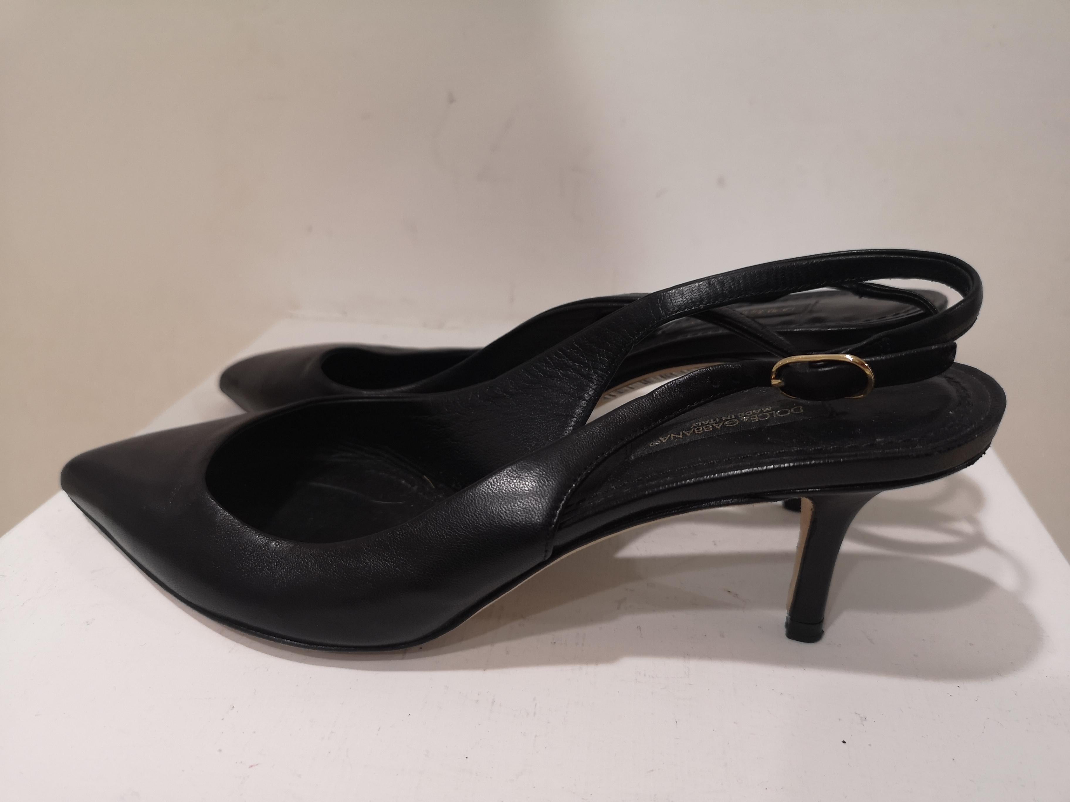 Black Dolce & Gabbana black leather decollete / shoes