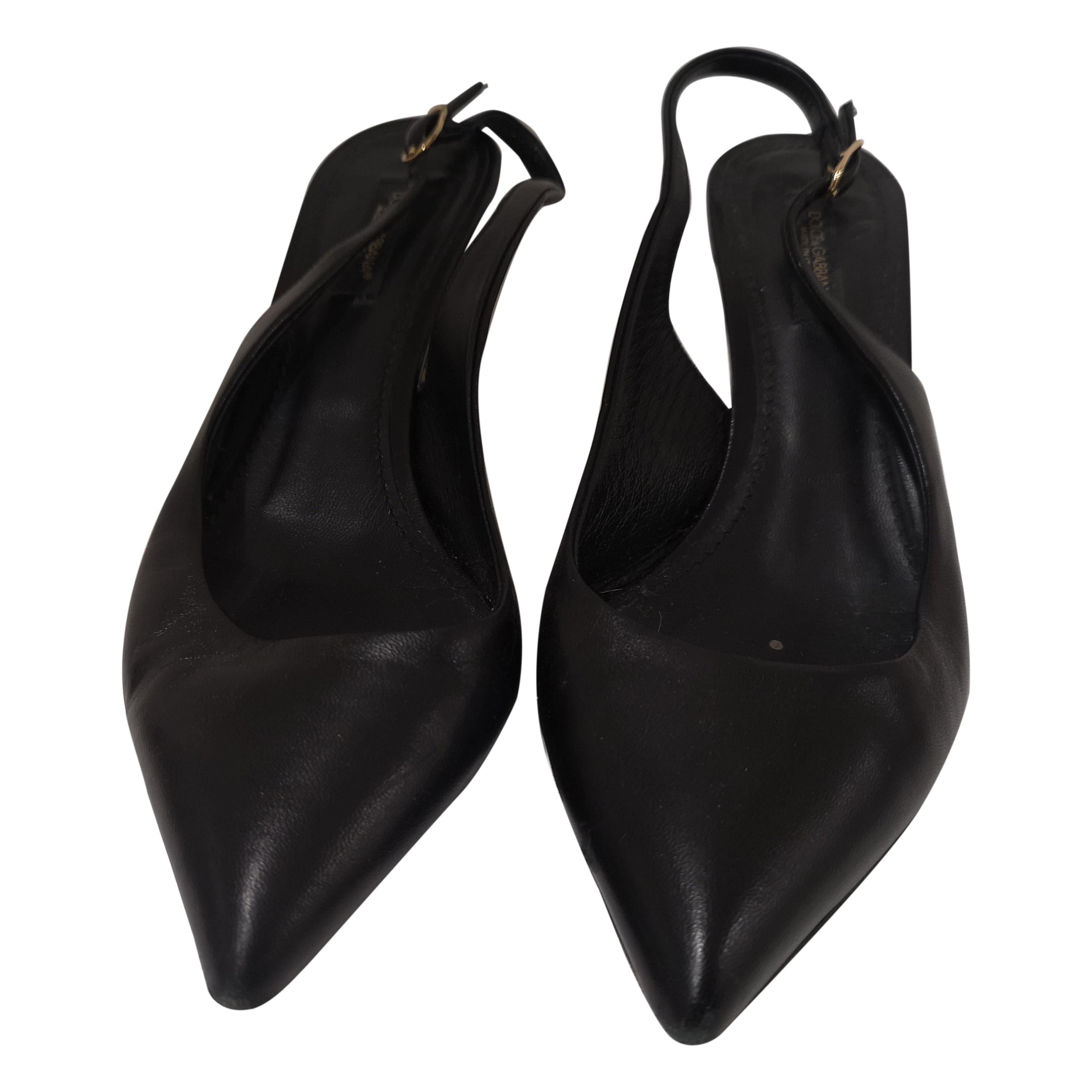 Dolce & Gabbana black leather decollete / shoes