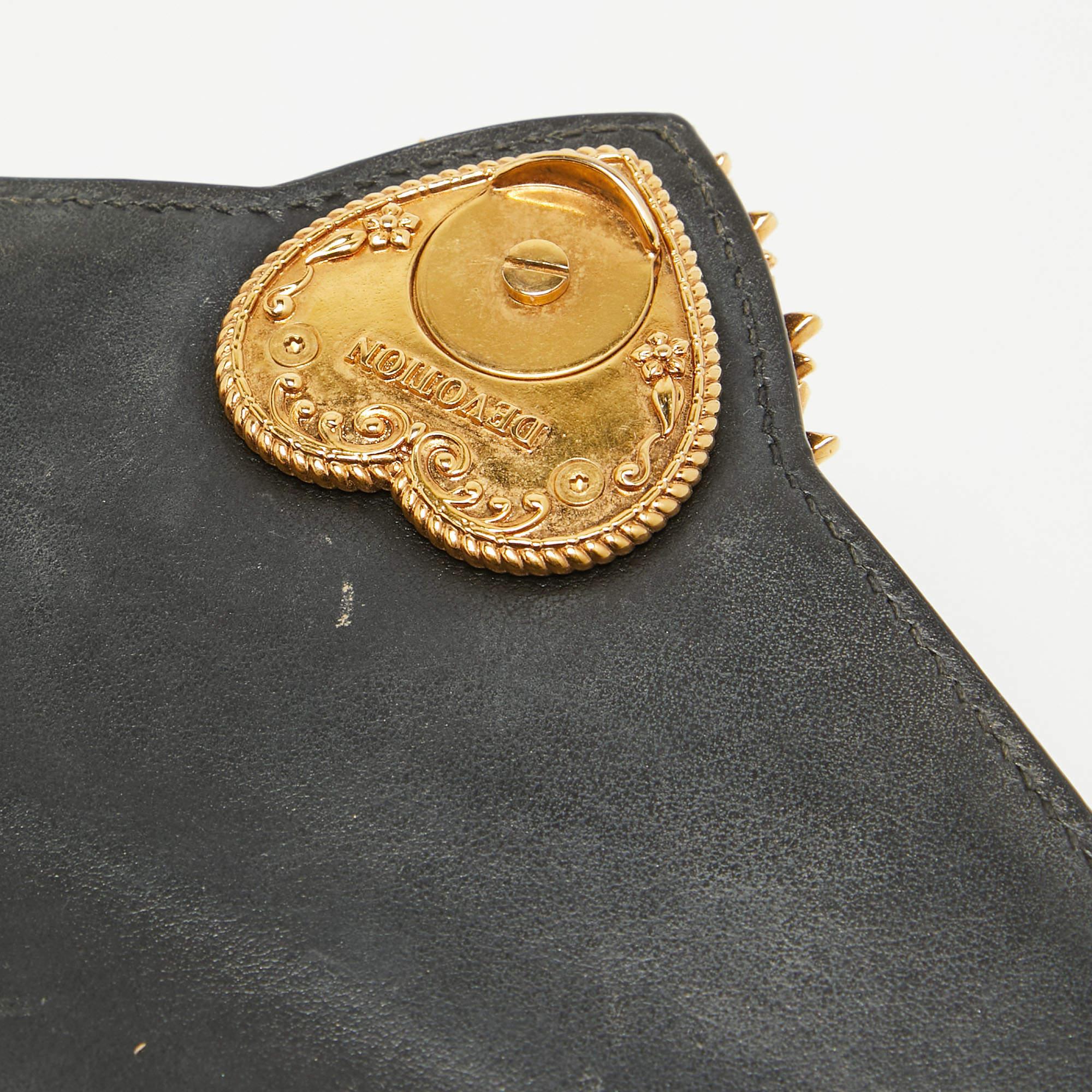 Dolce & Gabbana Black Leather Devotion Belt Bag For Sale 6