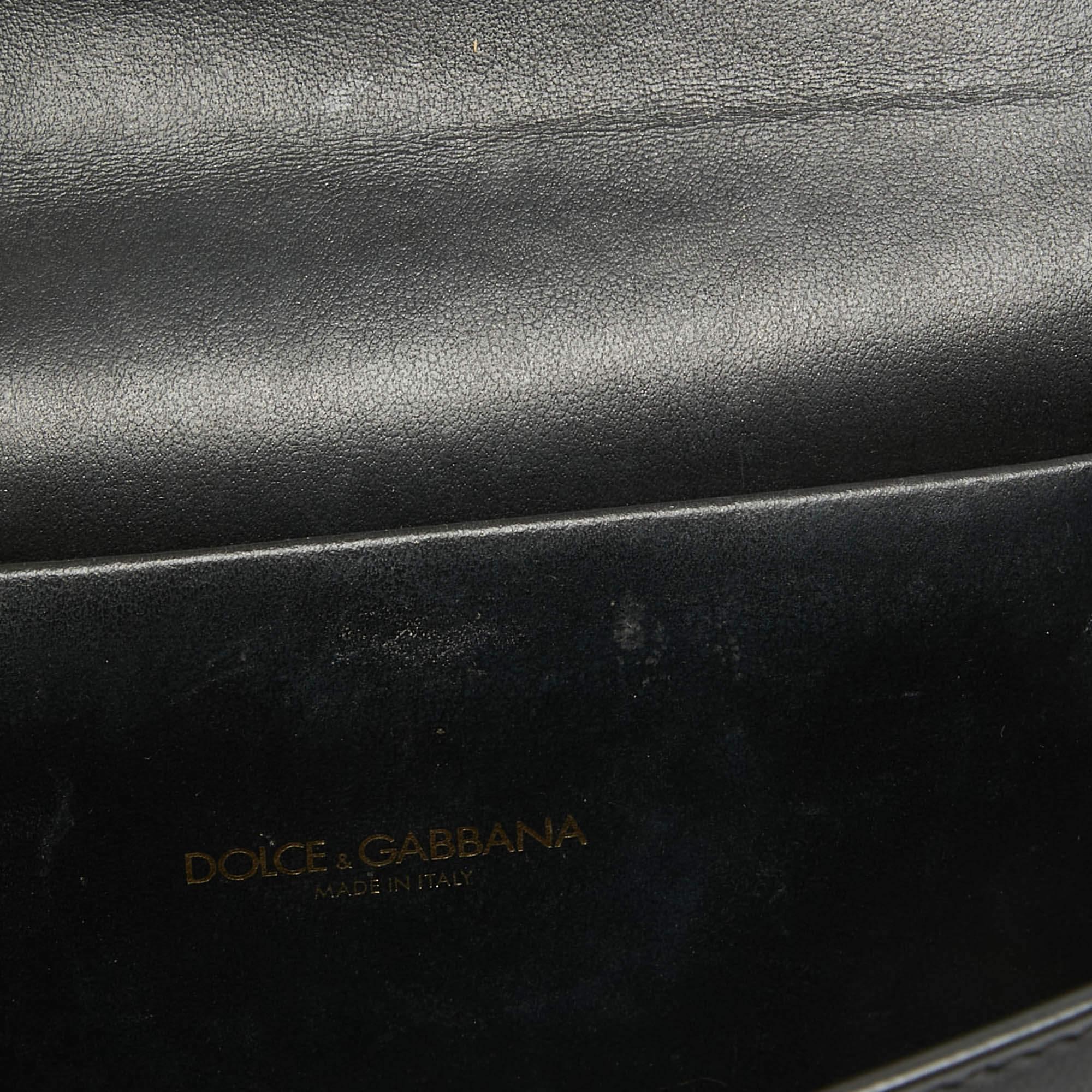Dolce & Gabbana Black Leather Devotion Belt Bag For Sale 8