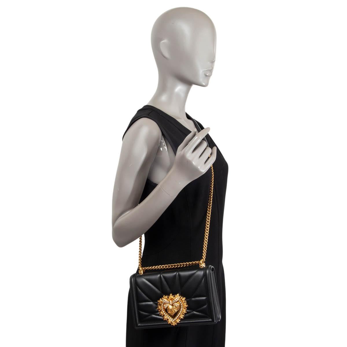 DOLCE & GABBANA black leather DEVOTION MEDIUM Shoulder Bag For Sale 2