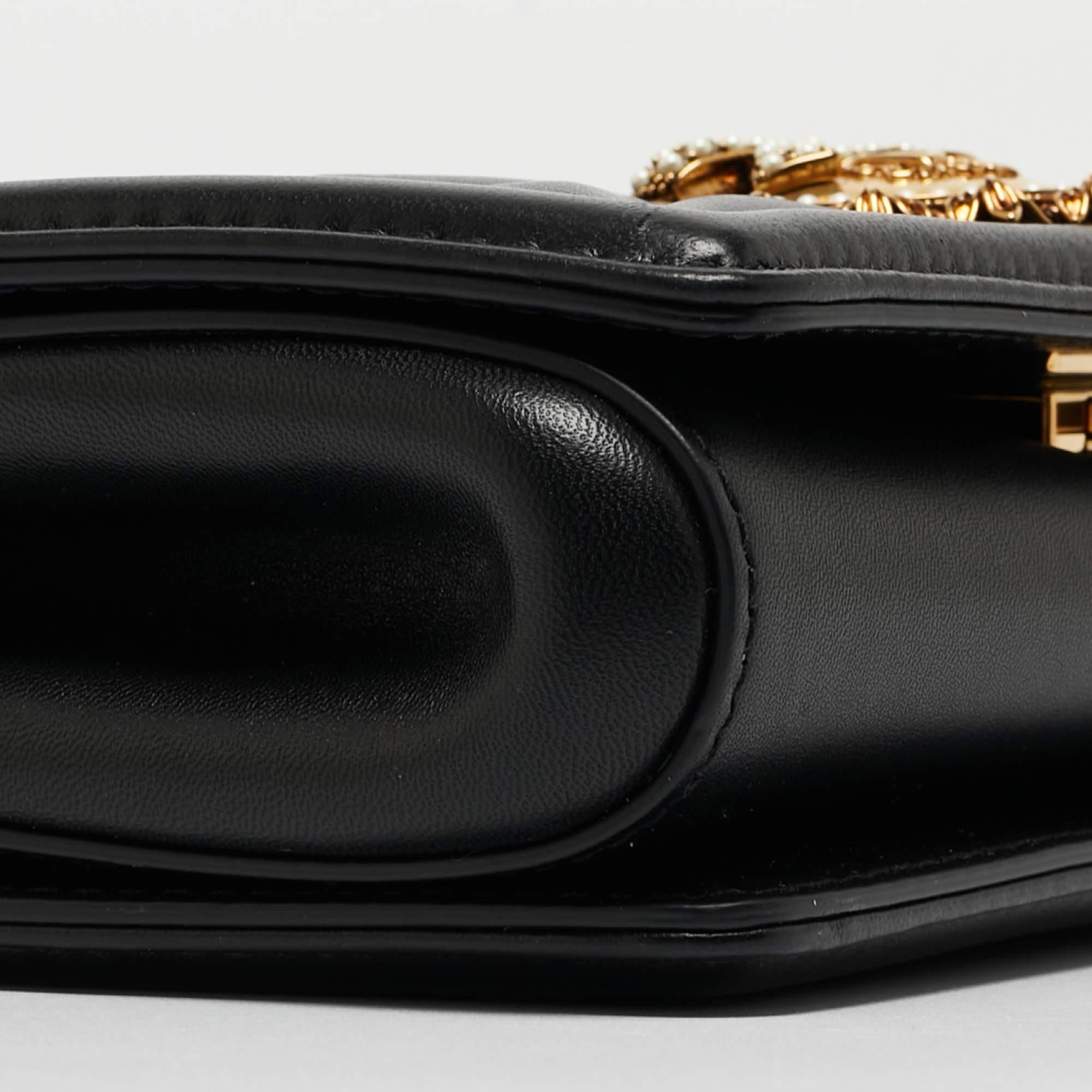 Dolce & Gabbana Black Leather Devotion Mordore Crossbody Bag 8