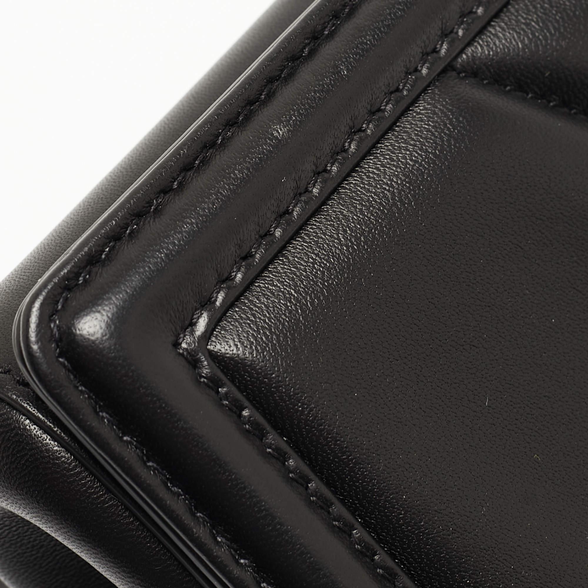 Dolce & Gabbana Black Leather Devotion Mordore Crossbody Bag In Excellent Condition In Dubai, Al Qouz 2