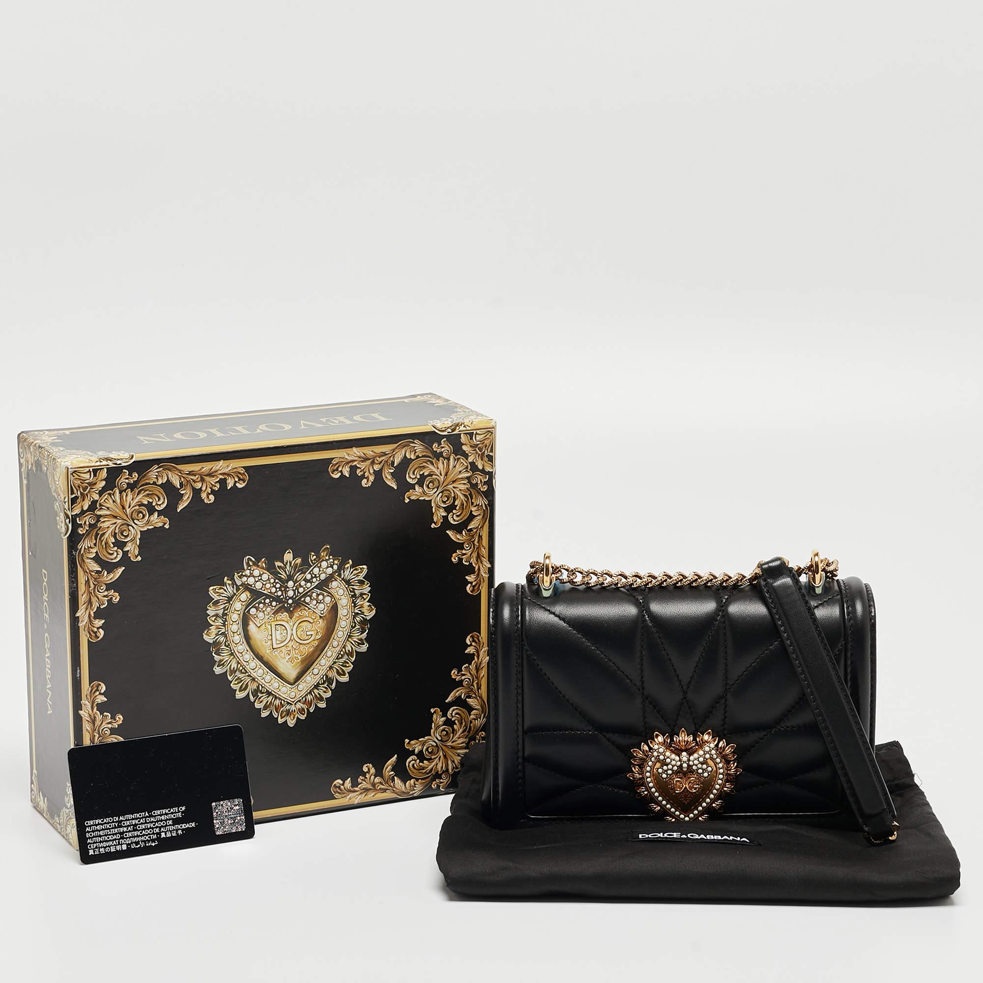 Dolce & Gabbana Black Leather Devotion Mordore Crossbody Bag 4
