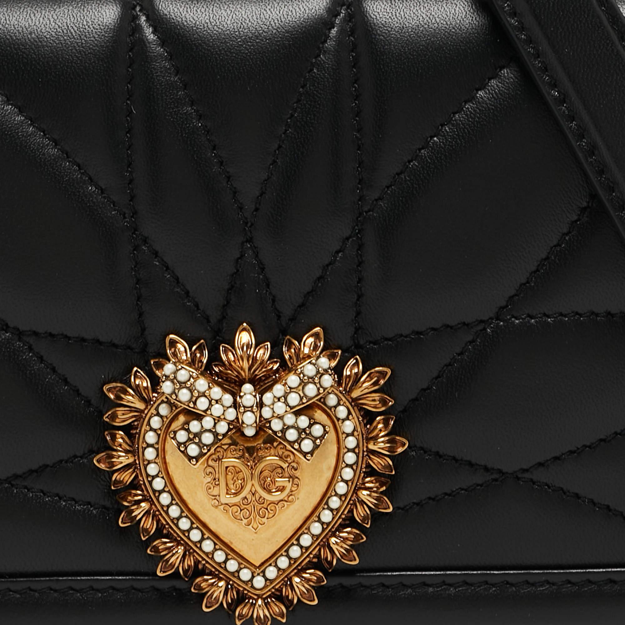 Dolce & Gabbana Black Leather Devotion Mordore Crossbody Bag 5