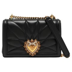 Dolce & Gabbana Black Leather Devotion Mordore Crossbody Bag