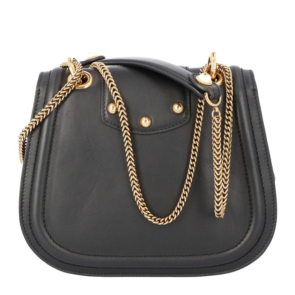 Well-structured and high on style, this DG Amore bag from Dolce & Gabbana deserves to be yours! It has been crafted from calfskin and styled with a shoulder chain link. It comes with gold-tone embellished logo detail on the flap and a well-sized