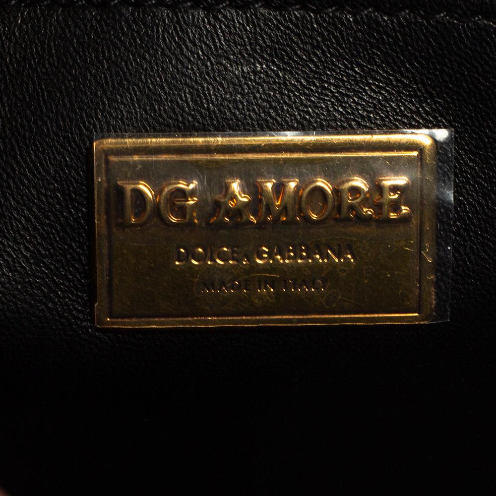 Dolce & Gabbana Black Leather DG Amore Top Handle Bag 4