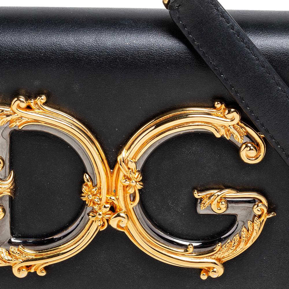 Dolce & Gabbana Black Leather DG Girls Shoulder Bag 10