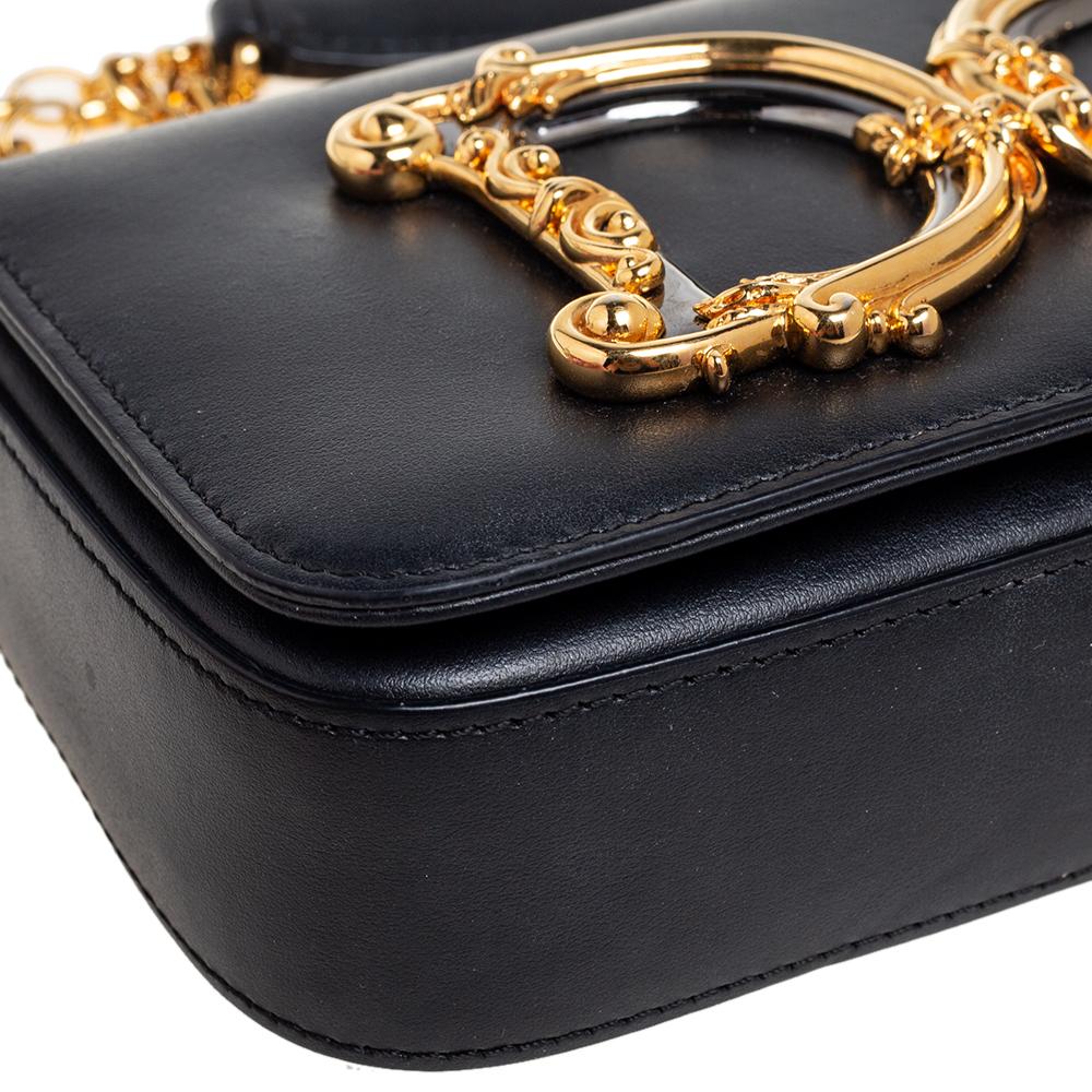 Dolce & Gabbana Black Leather DG Girls Shoulder Bag 2