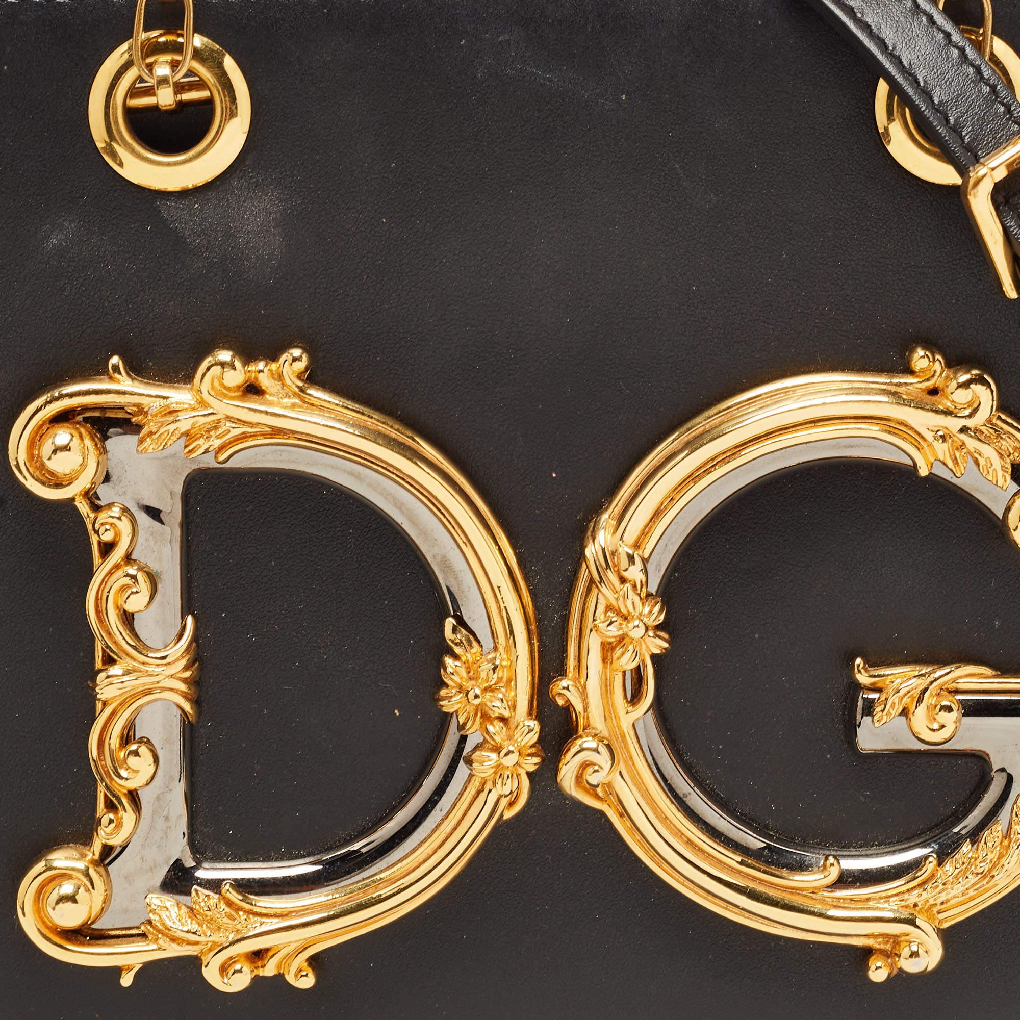 Dolce & Gabbana Black Leather DG Girls Tote 8