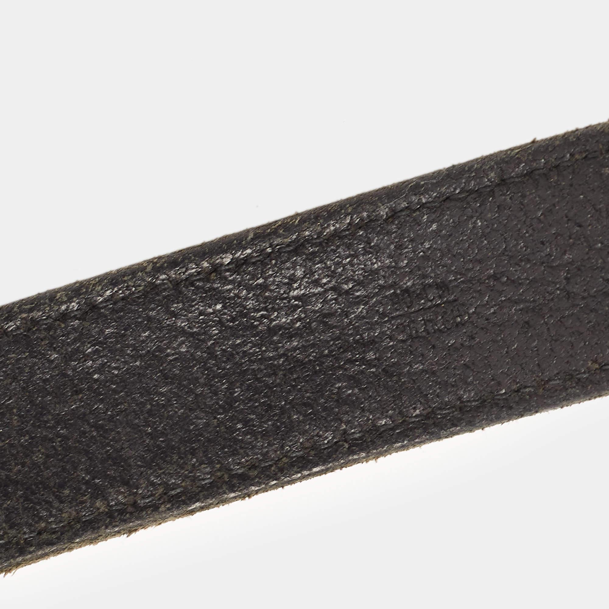 Women's Dolce & Gabbana Black Leather DG Logo Belt 90CM