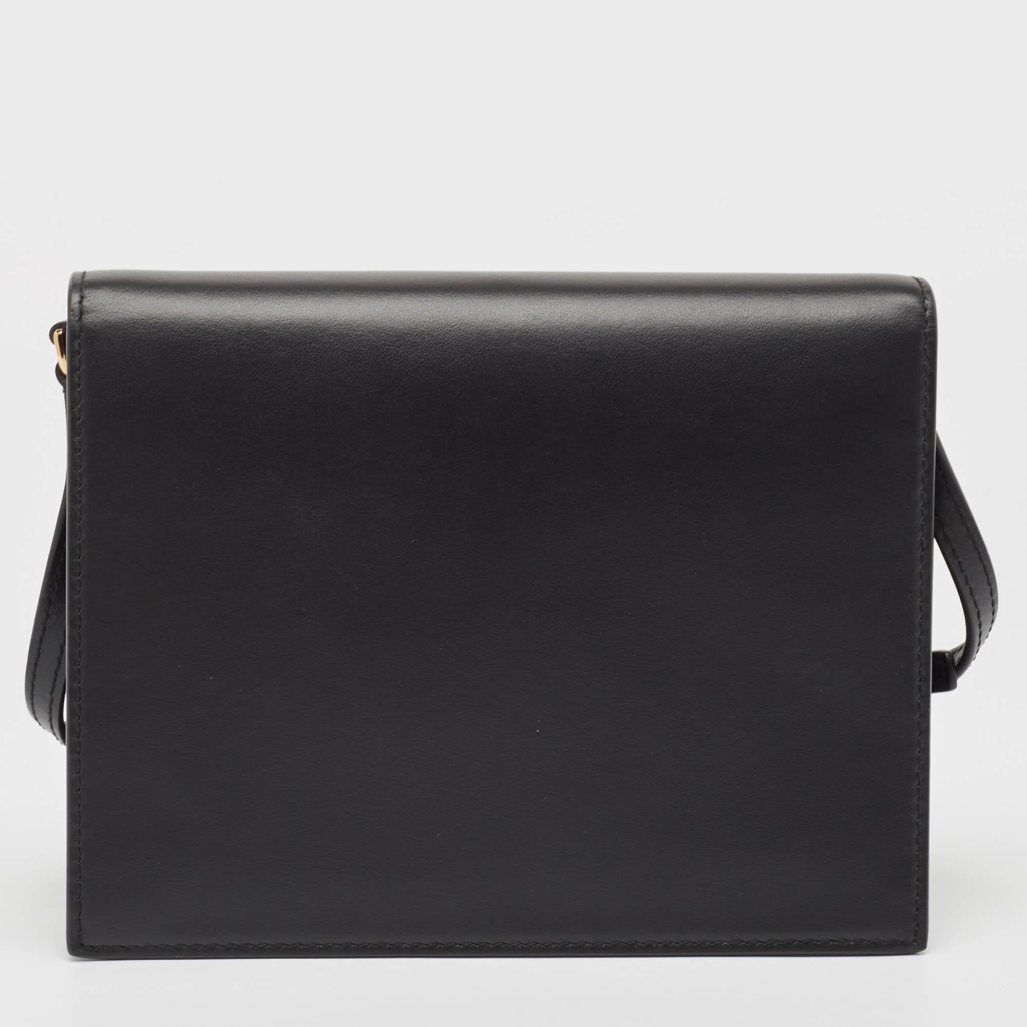 Women's Dolce & Gabbana Black Leather DG Logo Crossbody Bag