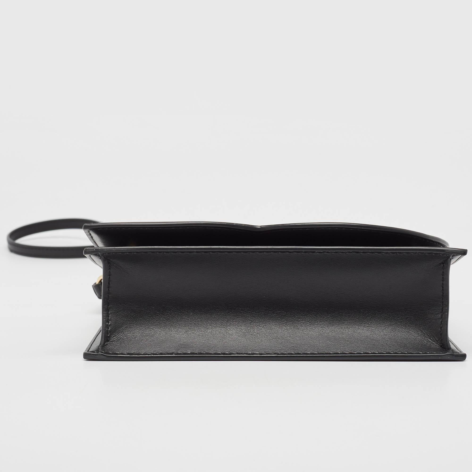 Dolce & Gabbana Black Leather DG Logo Crossbody Bag 2