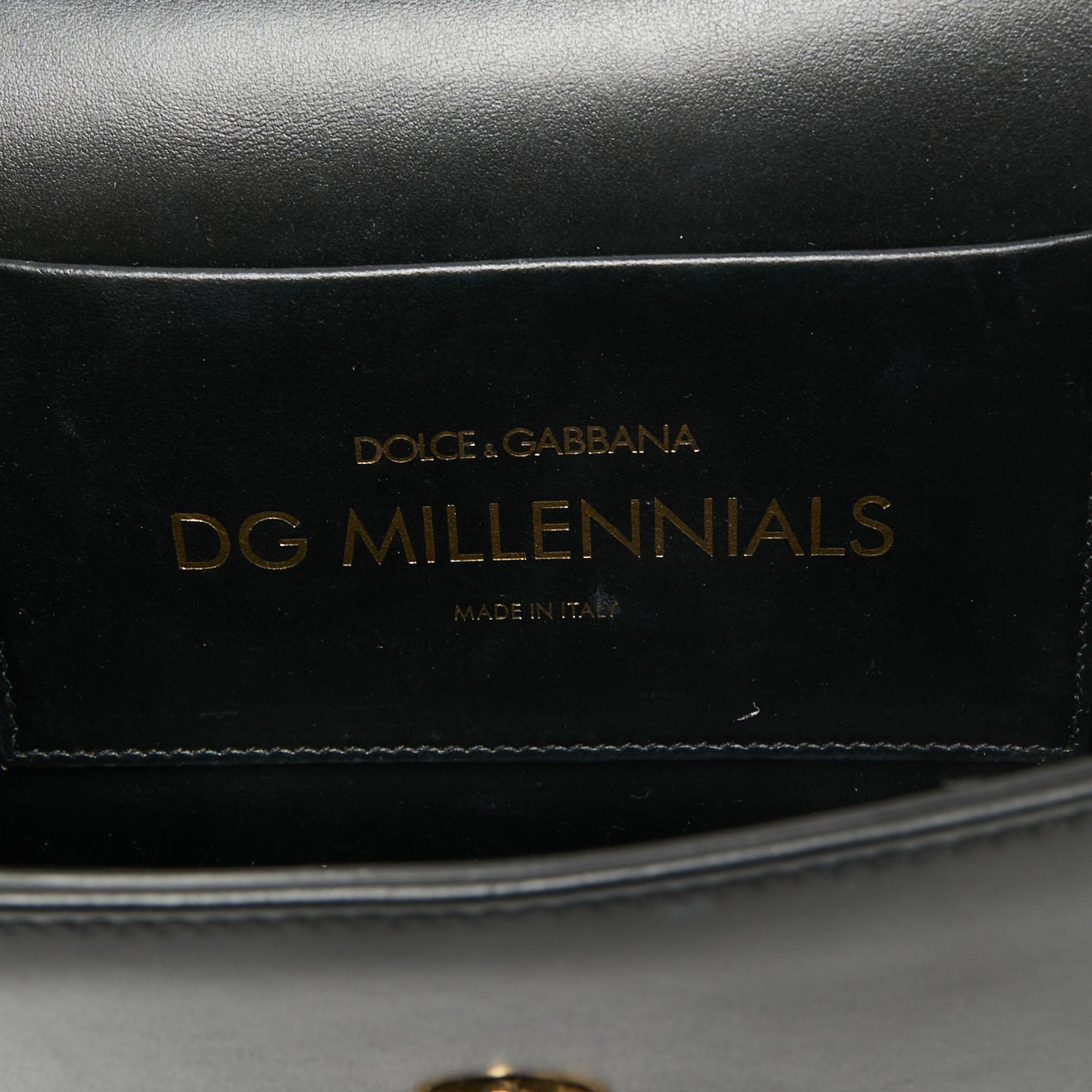 Dolce & Gabbana Black Leather DG Millennials Belt Bag 1