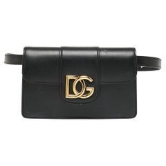 Dolce & Gabbana Black Leather DG Millennials Belt Bag