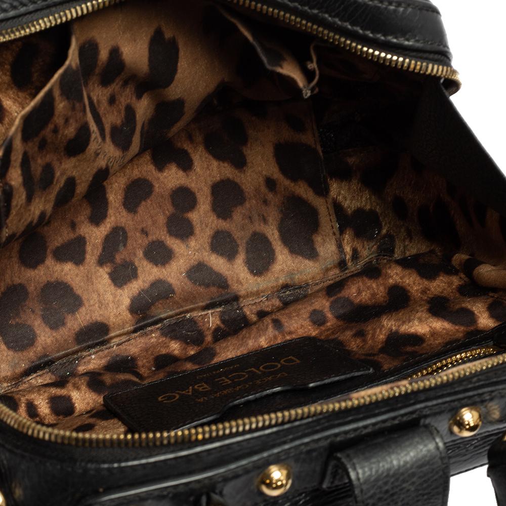 Women's Dolce & Gabbana Black Leather Dolce Box Top Handle Bag