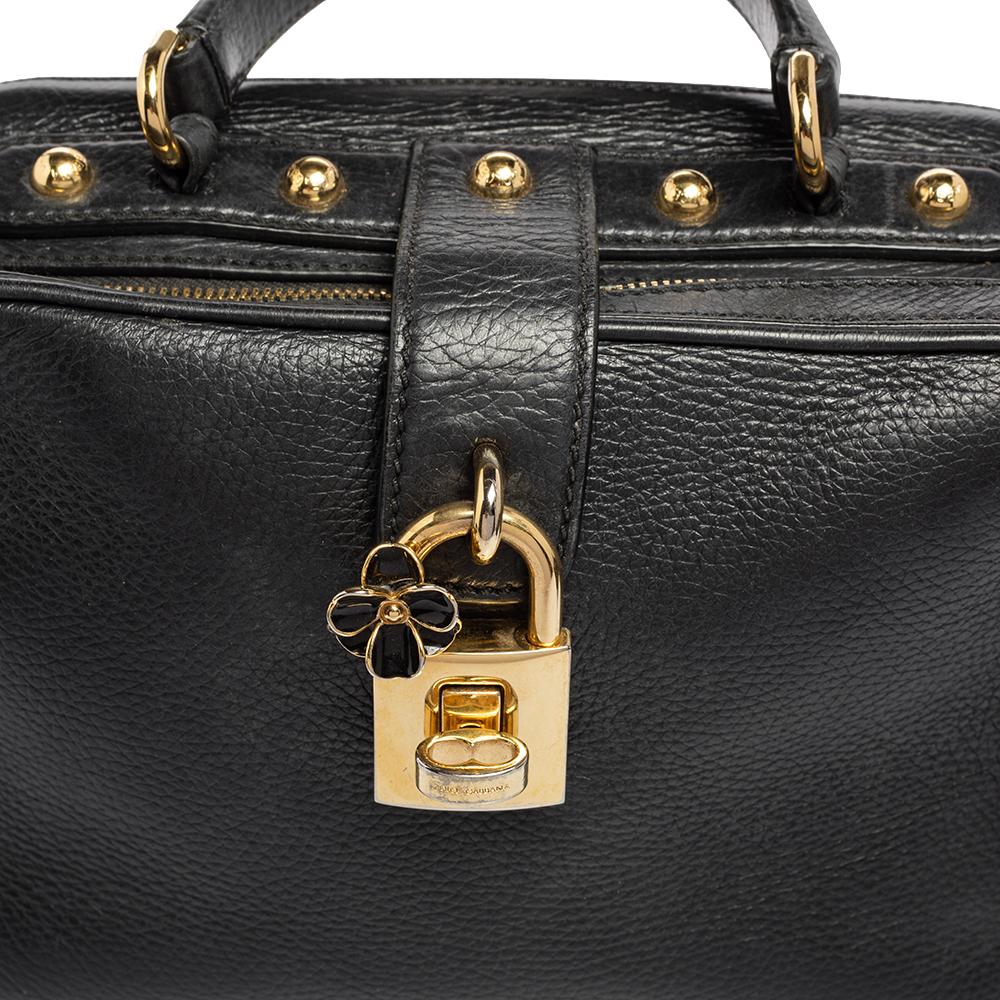 Dolce & Gabbana Black Leather Dolce Box Top Handle Bag 3
