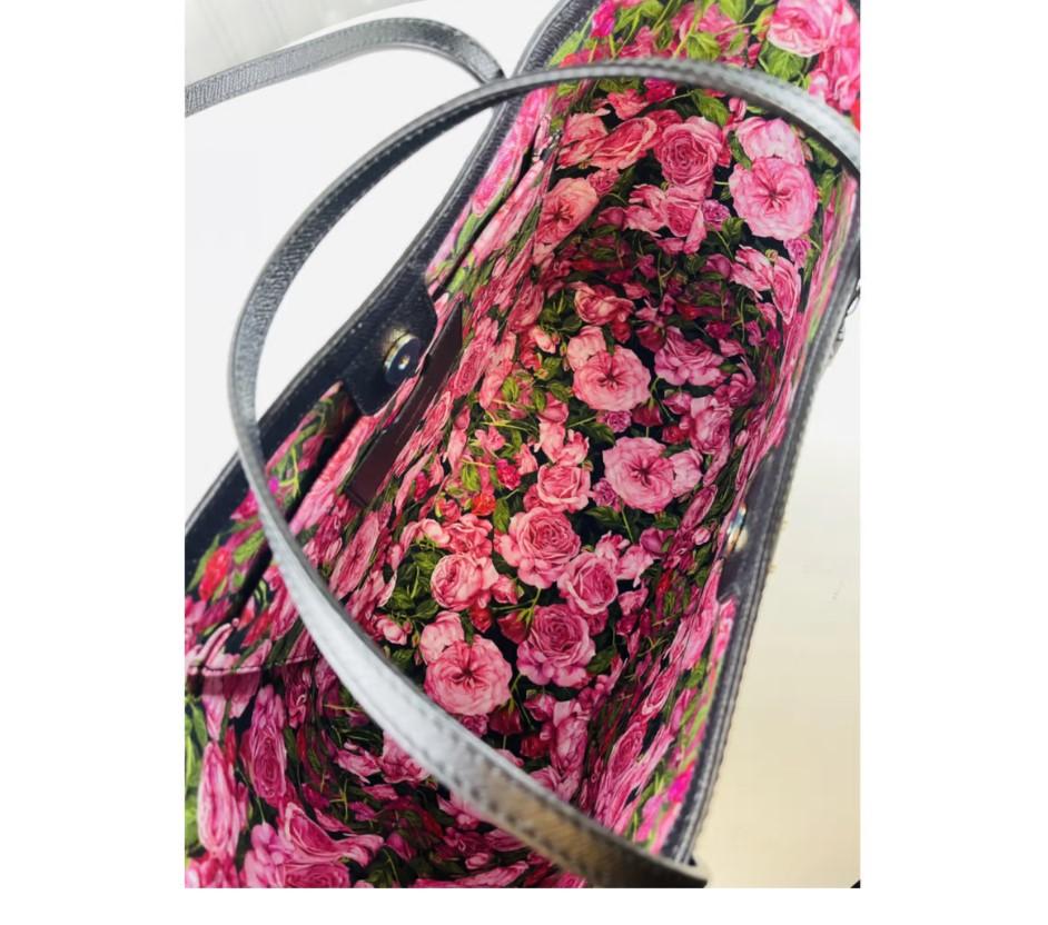 Women's Dolce & Gabbana Black Leather Escape Shopping Tote Bag Top Handle Handbag DG For Sale