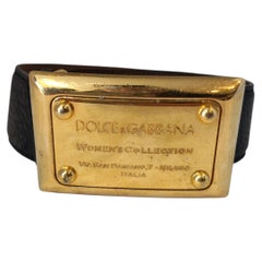 Dolce & Gabbana Gürtel aus schwarzem Leder mit goldfarbener Hardware