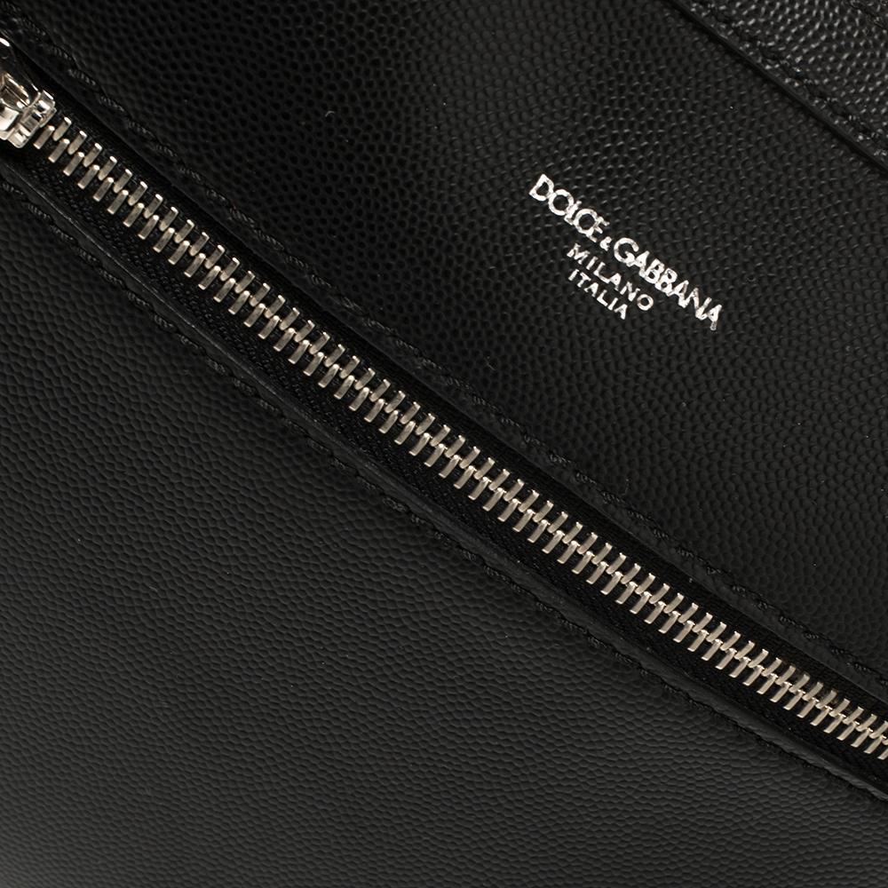 Men's Dolce & Gabbana Black Leather Gothic Messenger Bag