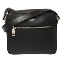 Dolce & Gabbana Black Leather Gothic Messenger Bag