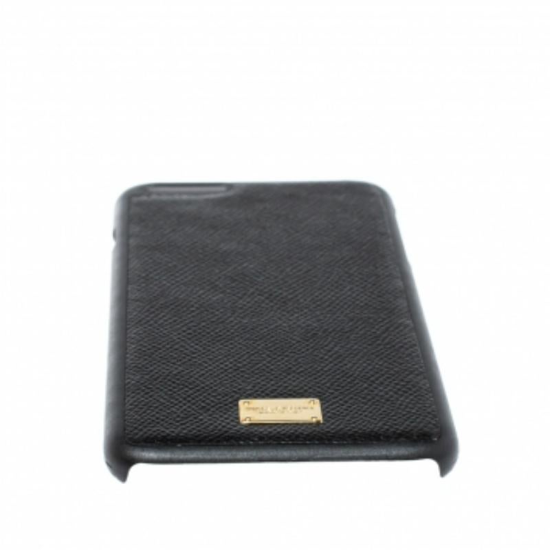 Women's Dolce & Gabbana Black Leather iPhone 7/8 Plus Case For Sale