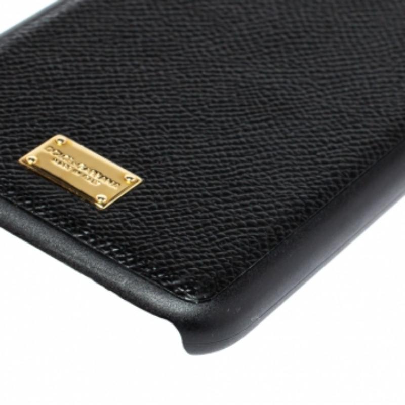 Dolce & Gabbana Black Leather iPhone 7/8 Plus Case For Sale 1