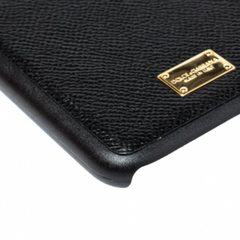 Dolce & Gabbana Black Leather iPhone 7/8 Plus Case For Sale 2