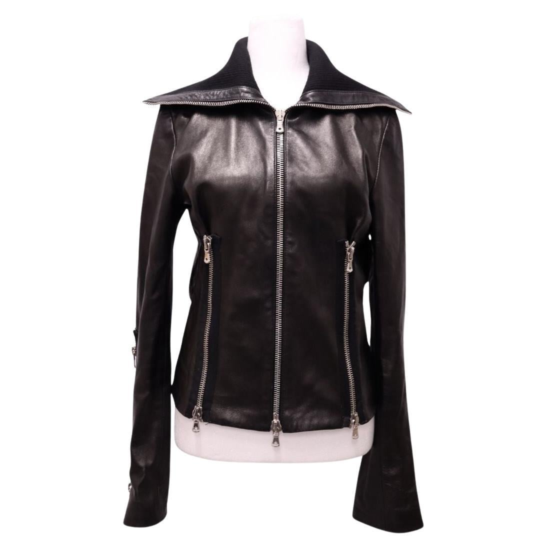 Dolce & Gabbana Black Leather Jacket - EU 42