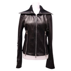Dolce 
Gabbana Black Leather Jacket - EU 42